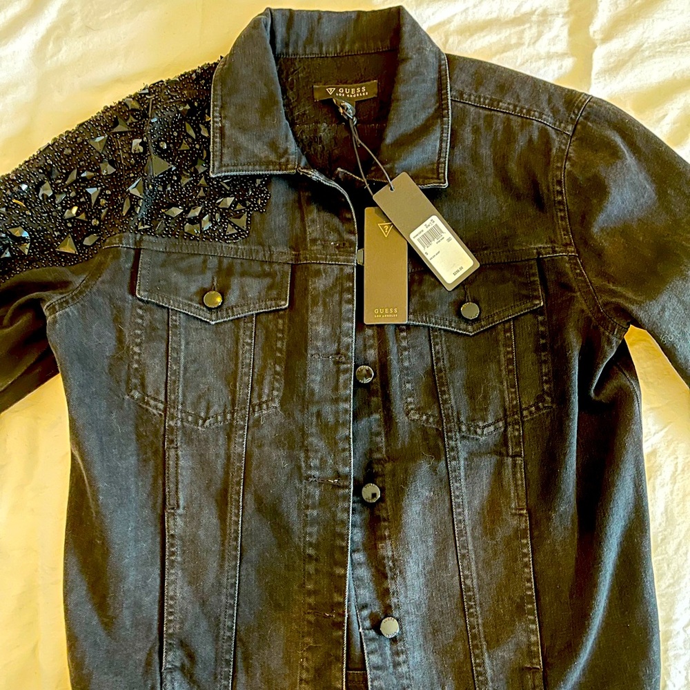 Guess 90s icon denim jacket in stone wash